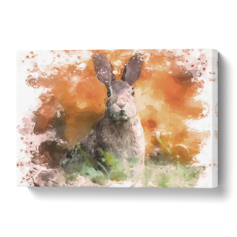 Hare In A Meadow In Abstract - Wrapped Canvas Painting, 50.8 cm H x 76.2 cm W
