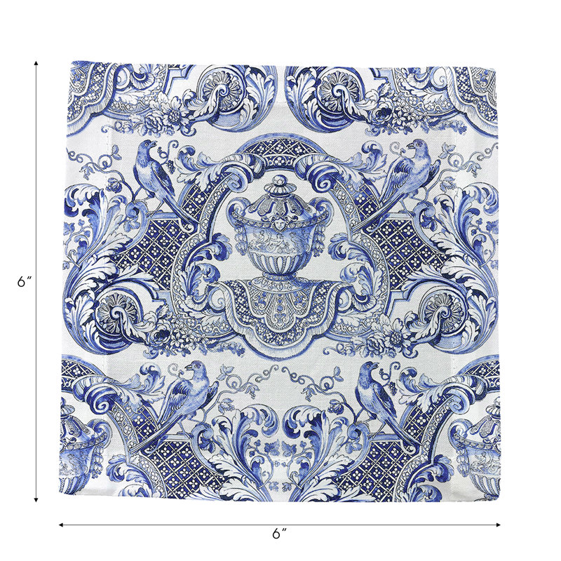 Cotton Blend Square Napkins, Blue