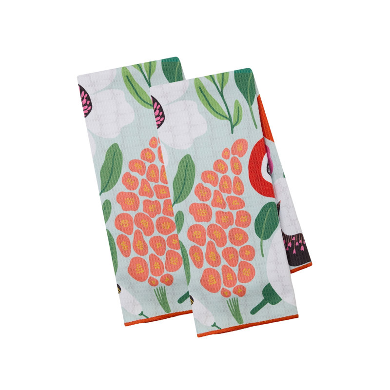  Ensemble de 2 serviettes de toilette gaufrées délavées, bleu indigo