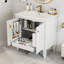Meuble-lavabo de salle de bain avec lavabo, style rétro-123463203