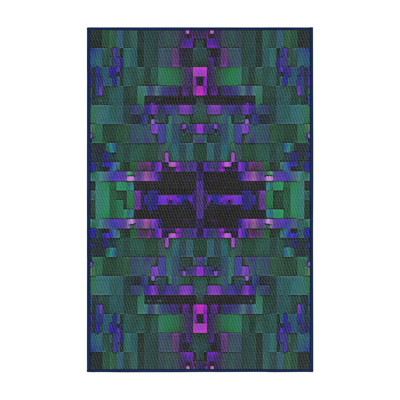 Wool Geometric Indoor Rug, Rectangle 5' x 7'