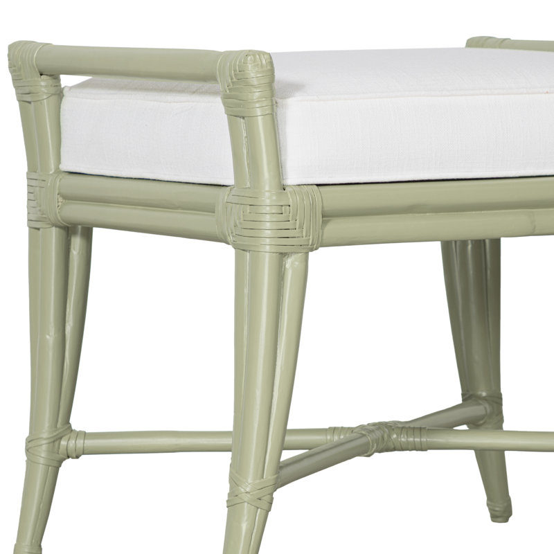 Malacca Upholstered Bench, Celery Green