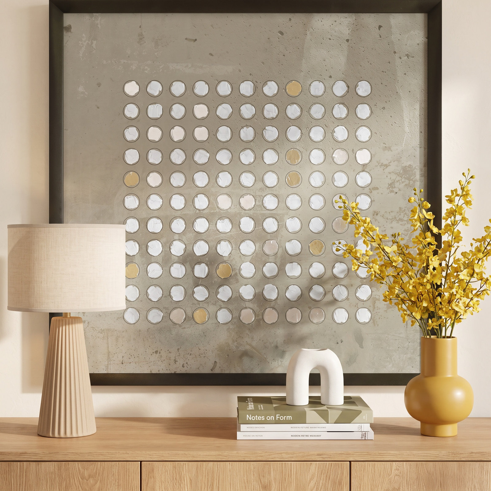 Circles in Squares "Circles in Squares 2" Print, 38" H x 30" W x 1.25" D, Black