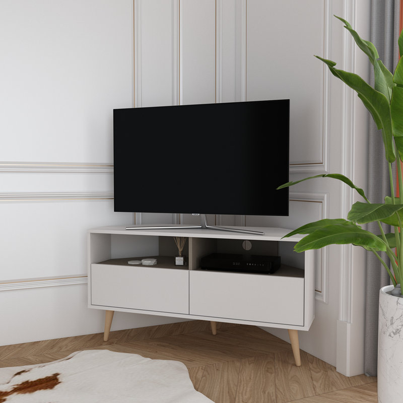 Meuble télé de coin 47 po Aura, Blanc galaxie