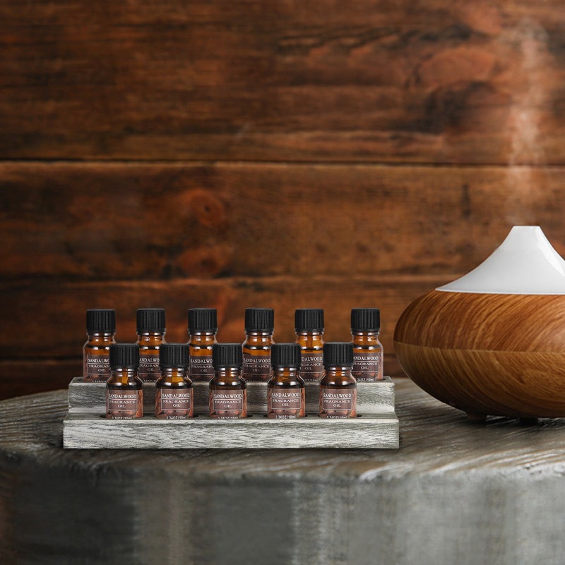 2 étagères de rangement pour 2 huiles essentielles - Organisateur vert olive pour bouteilles de 11 ml, spa et décoration intérieure