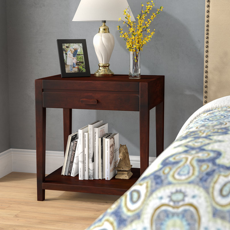 Hemby 24'' W Solid Wood Nightstand, Espresso