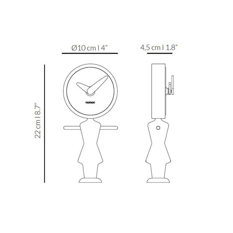 Horloge de table Nena, Noyer / laiton 1
