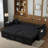 3 In 1 Convertible Sleeper Sofa Bed With Reclining Backrest, Pillows And Side Pockets-1096846723