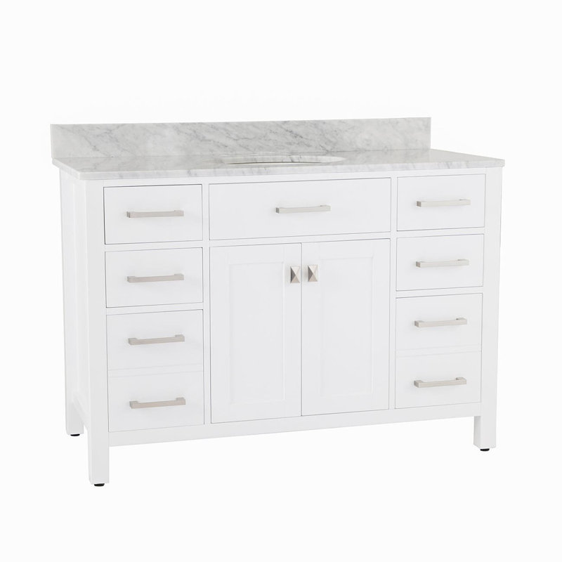 Ashlay 48.25'' Single Bathroom Vanity with Top, White
