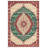 Girraj Burgundy Green Beige Oriental Machine Printed CGirrajn Polyester Area Rug-1439379449