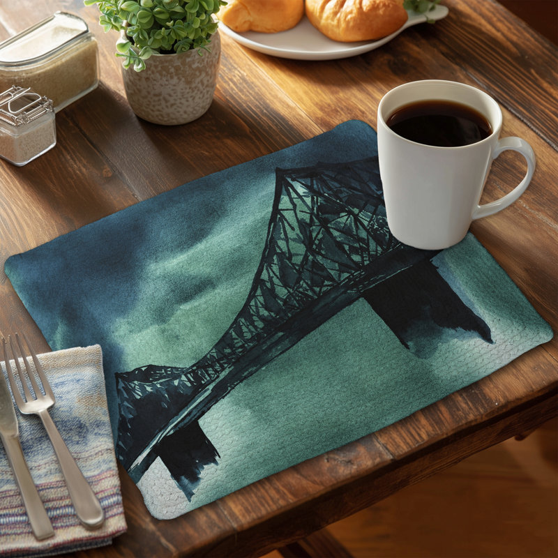 Montreal Jacques-Cartier Bridge Braided Placemat | Modern Decor