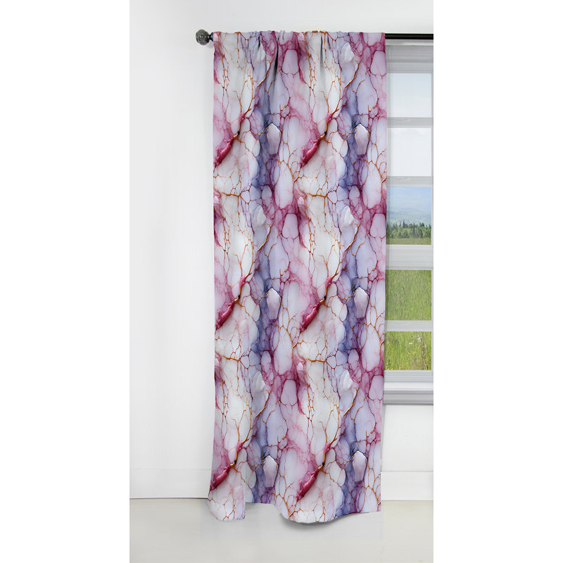 Gold Timeless Marble Classic Delights III - Abstract Marble Marble Blackout Curtain - 1 Panels, 52" W x 84" L