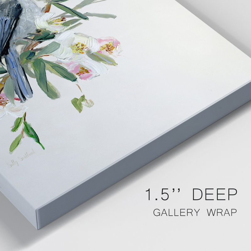 «Spring Song Gray Jay», ensemble de 2 reproductions d'art texturé sur toile tendue, H 18 po x l 24 po x P 1 po