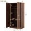 Armoire-penderie 2 portes en bois avec 3 tablettes de rangement, brun