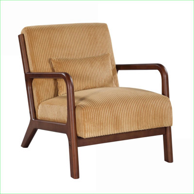 Solid Wooden Frame Accent Lounge Chair, Single Upholstered Seating for Adults, Versatile Accent Chair for Living Room Bedroom