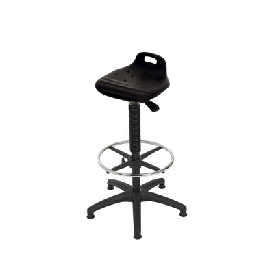 Adjustable Height Ergonomic Industrial Stool with Footrest