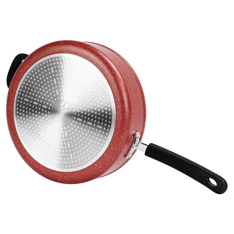 Casserole antiadhésive de 5,3 pte avec couvercle Ozeri Stone Earth All-In-One APEO & PFOA, Argile rouge