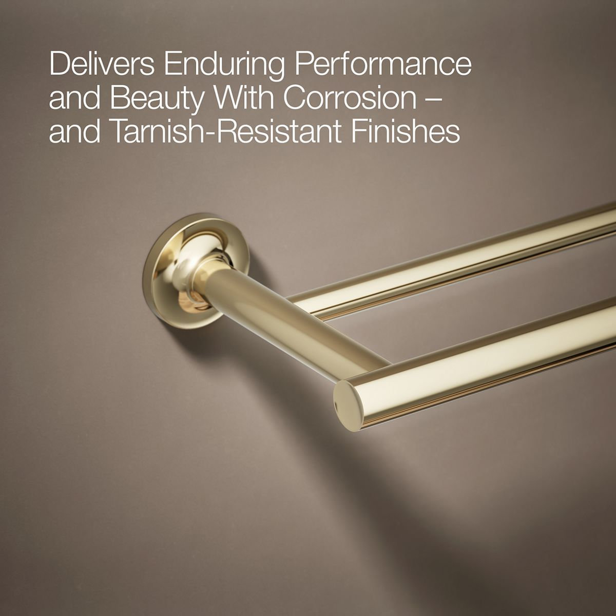 Purist 25" Double Wall Mounted Towel Bar, Vibrant French Gold
