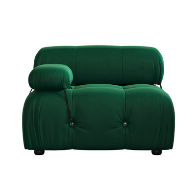 Cylar 3-Piece Upholstered Modern Velvet Modular Sofa With Ottoman