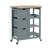 Rolling Kitchen Island Cart, Bar Serving Cart, Compact Trolley On Wheels With Wood Top, Shelves & Drawers For Home Dining Area