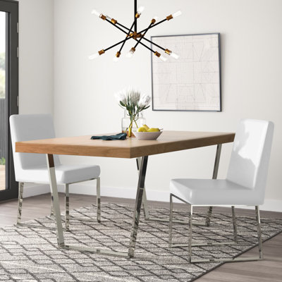 Halewood 2 - Person Solid Wood Top Double Pedestal Dining Set