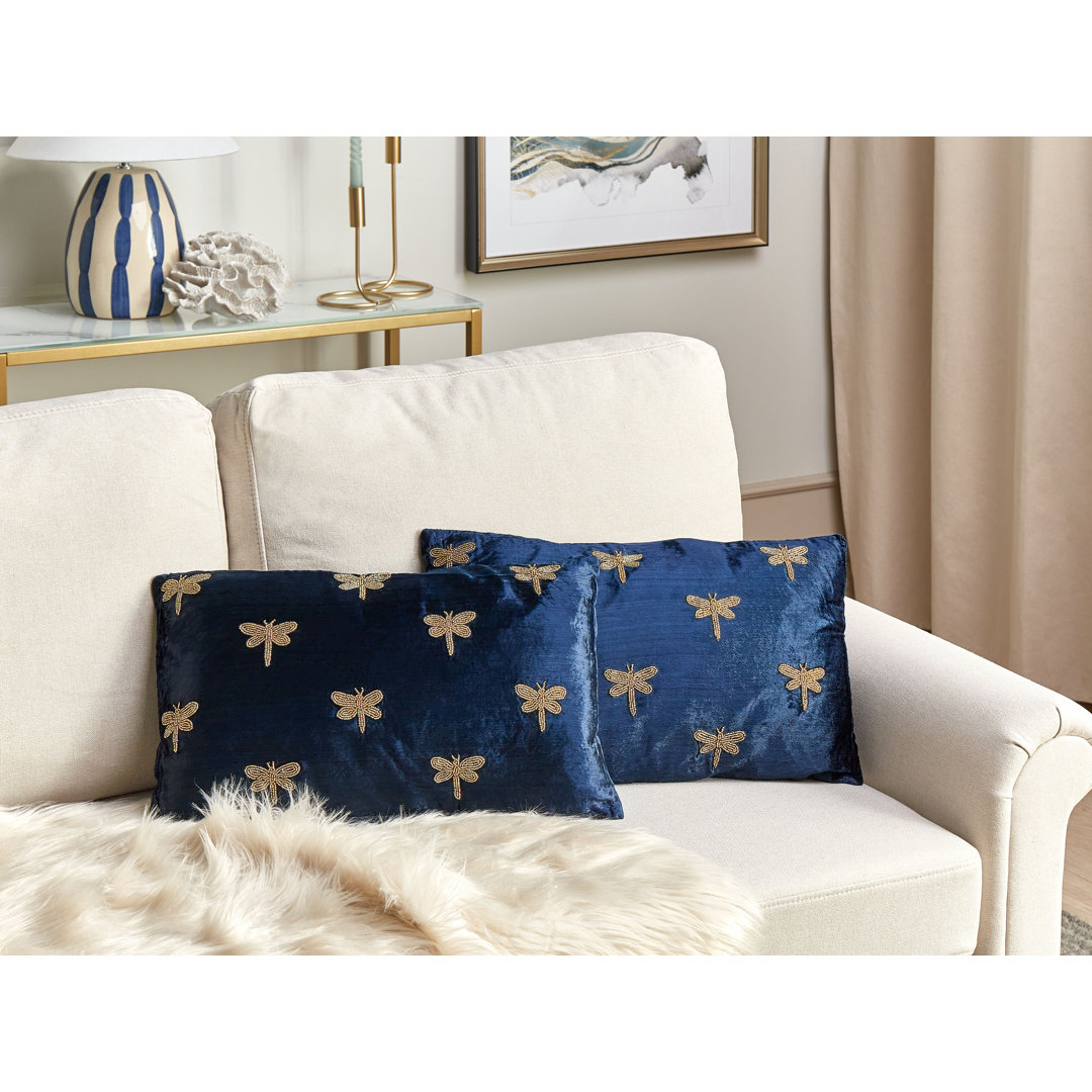 Minda Animal Print Blue Throw Cushion With Filling