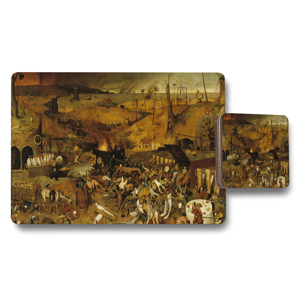 Placemat And Coaster Set With Historic Battle Scene Artwork