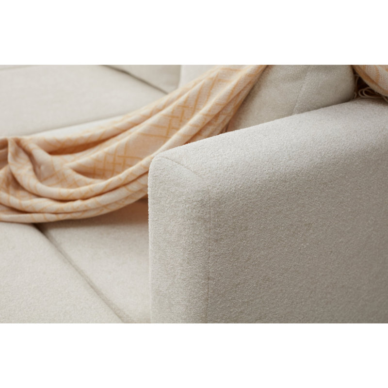 Canapé modulaire réversible de 47,6 po Okamoto, 100 % polyester crème, Noir