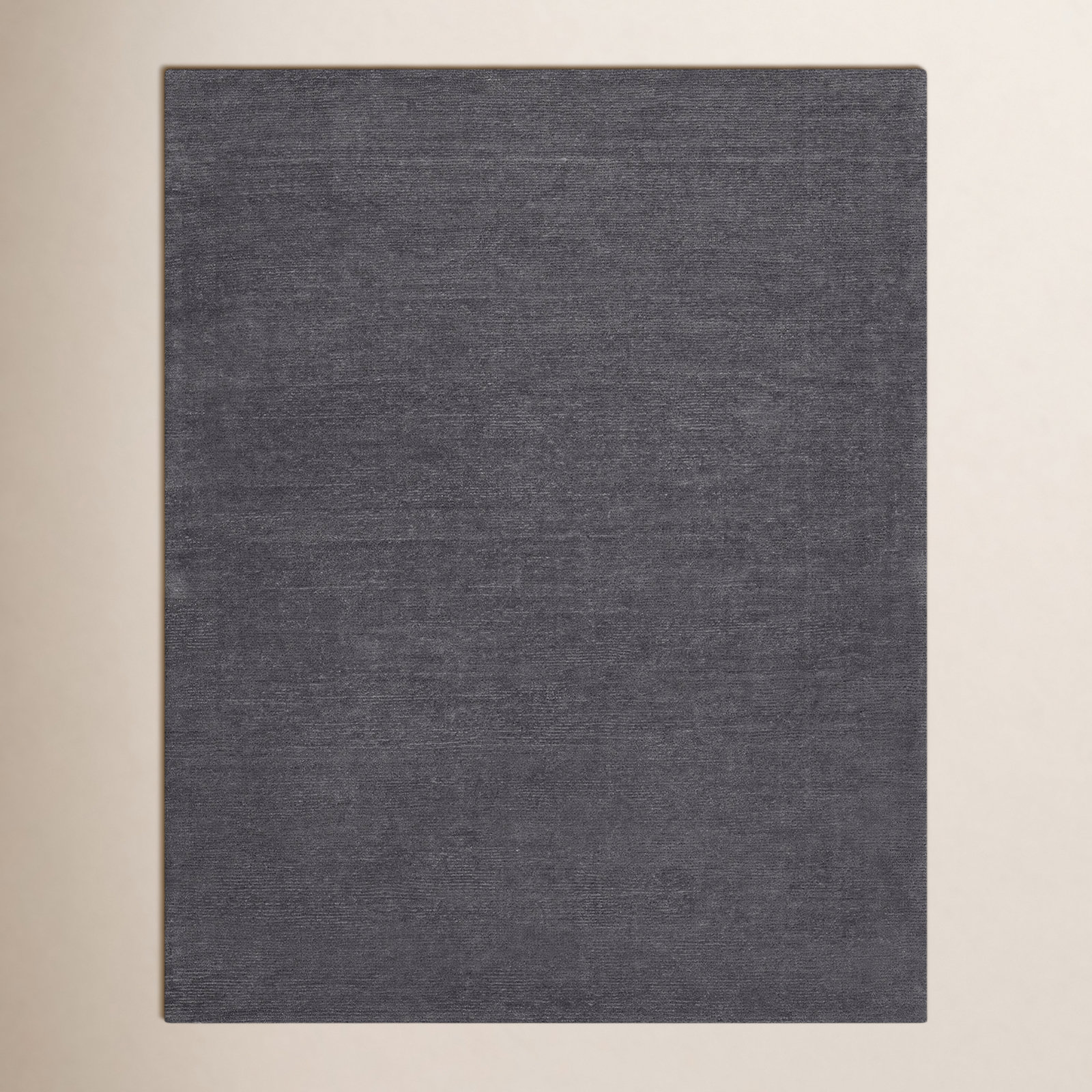 Crowe Charcoal Gray Hand-Woven Wool Rug, Rectangle 7'6" x 9'6"