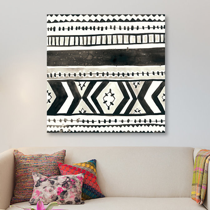 « tribal echo ii », reproduction d’art sur toile tendue, H 12 po x l 12 po x P 1,5 po, Toile tendue, Pas de tapis