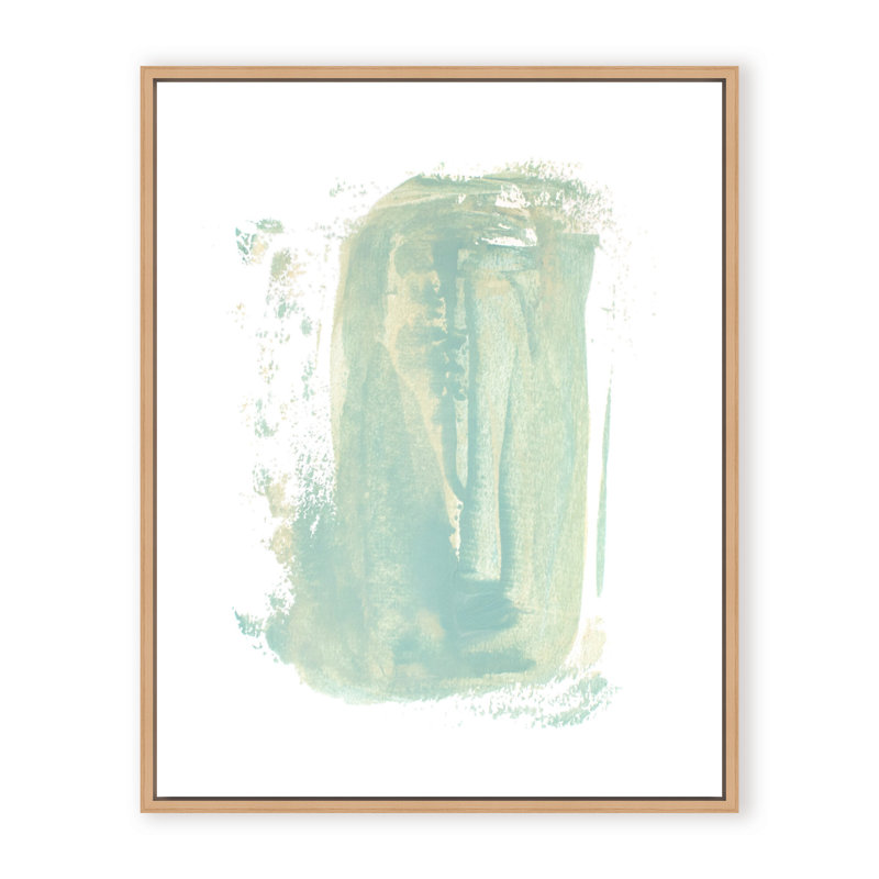 'Sea Green Wave' Framed Print Wall Art, 30" H x 24" W x 2.375" D, Framed Canvas, Beige