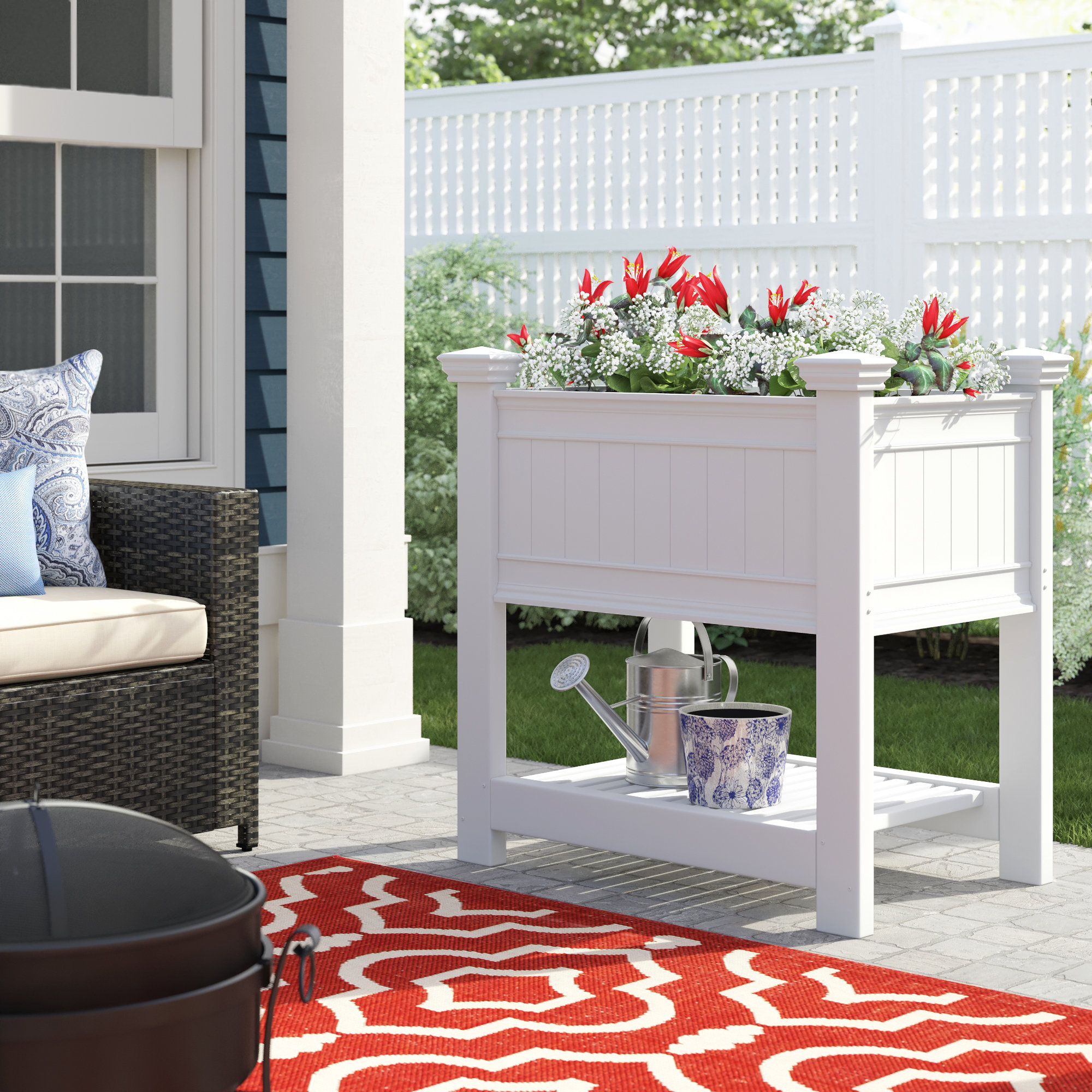 Charlton Home® Kerrimore Plastic Elevated Planter \u0026 Reviews | Wayfair, image size:2000x2000