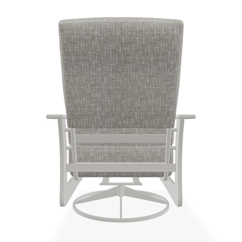 St. Catherine Marine Grade Polymer Deep Seating Cushion Swivel Rocker, Hither Pewter, Snow