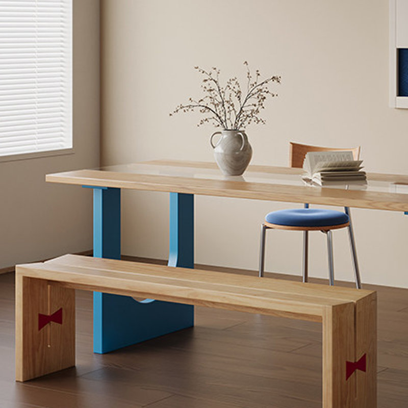 Bureau en verre trempé Creative Design, H 29,52 po x l 55,11 po x P 27,55 po, Clear/Blue