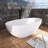 65“ Freestanding Soaking Solid Surface Bathtub-101942664
