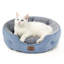 Lit pour chien et chat rond pour petits animaux de compagnie, nid lavable en peluche avec base antidérapante, intérieur-135269488-135392618