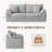 Boneless 89.8" Modern Upholstered Tufted Arm Loveseat Sofa with Pillows and Memory Foam Cushions-27043558