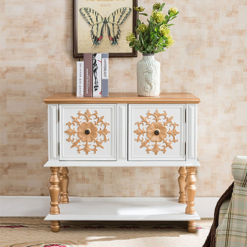 Smajo Accent Cabinet, Gold/White