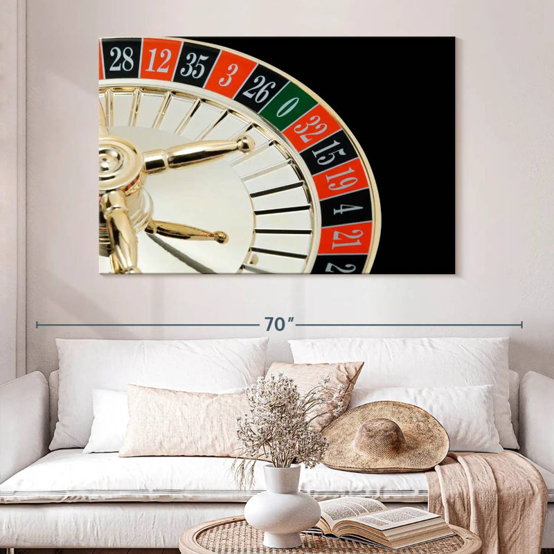Senne roulette de casino doré, H 34 po x l 51 po