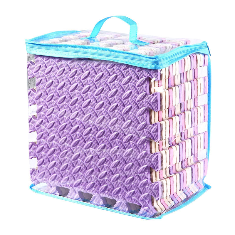 48'' L Interlocking Playmat, Pink/Beige/Purple