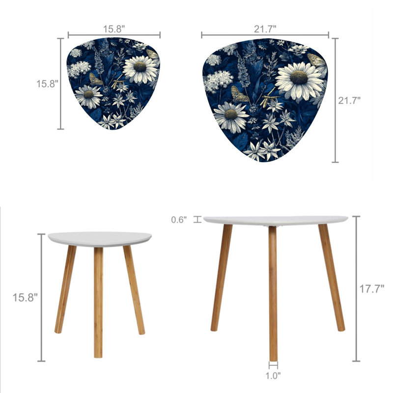Ensemble de 2 tables basses gigognes Triangle