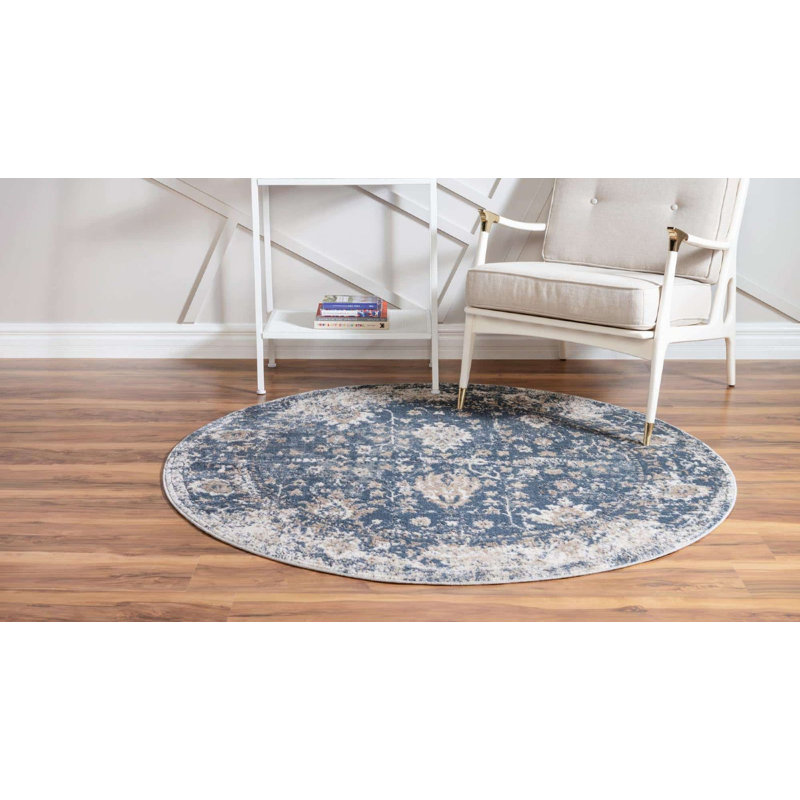 Geddis Ikat Indoor Rug, Round 3'3"