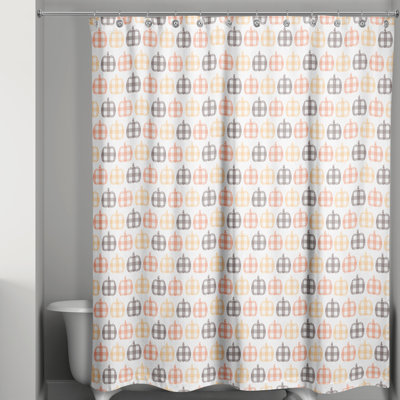 Rideau de douche simple écossais citrouille Sariah