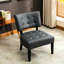 Fauteuil en cuir mélangé gris surdimensionné - soutien stable pour ambiance chaleureuse-971881627