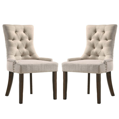 Set Of 2 Fabric Upholstered Dining Chairs