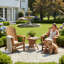  Ensemble de 3 chaises Adirondack d'extérieur Grade A en teck (2 chaises + 1 table d'appoint)