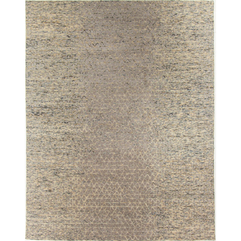 Hand Tufted Abstract Area Rug in Cream