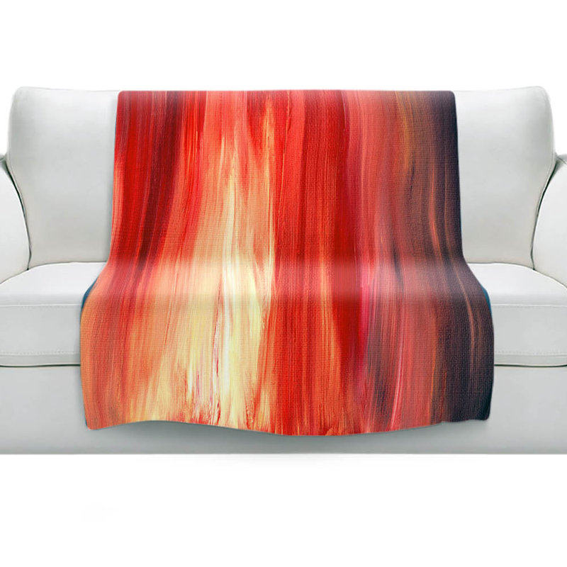 Couverture sherpae douce rouge irradiée, l 68 po x L 80 po