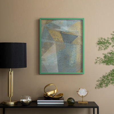 «Geometric Facets I», reproduction encadrée - bois massif
