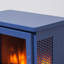 Poêle électrique autoportant de 18 pouces avec flamme 3D réaliste, bleu, double protection haute sécurité, puissance thermique de 1400 W / 700 W, 5000 po, DEL longue durée de vie, conception à trois côtés, rangement facile